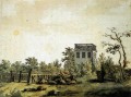 Paysage avec Pavilion romantique Caspar David Friedrich